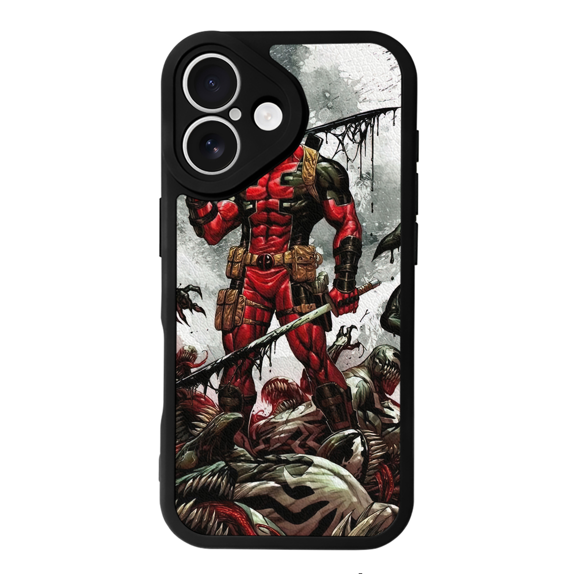 （画像用） Deadpool デッドプール 【iPhone 16シリーズ対応】シリコンスマホケース（レザー調） 材質：シリコン